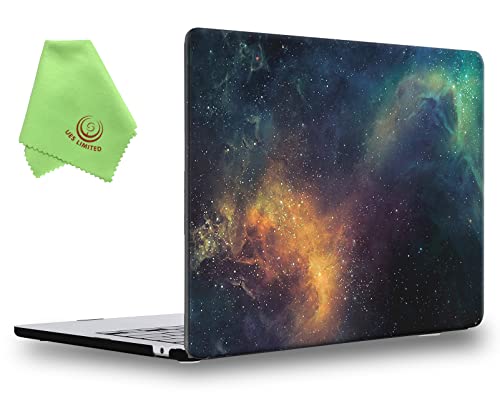 UESWILL Compatible with MacBook Air 13 inch M5 M4 M2 M3 Case 2022-2026 Model A3449 A3240 A3113 A2681, Galaxy Pattern Hard Shell Cover for Mac Air 13.6 + Microfiber Cloth, Nebula/Green - color: Pattern-Nebula/Green, size: MacBook Air 13" (M2 M3 M4 M5)