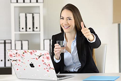 Teryeefi New MacBook Air 13 Inch Case 2021 2020 2019 2018 Release A2337 M1/ A1932/A2179 with Retina Display Touch ID, Floral Hard Plastic Shell Case and Keyboard Cover,Cherry Blossoms - color: Cherry Blossoms