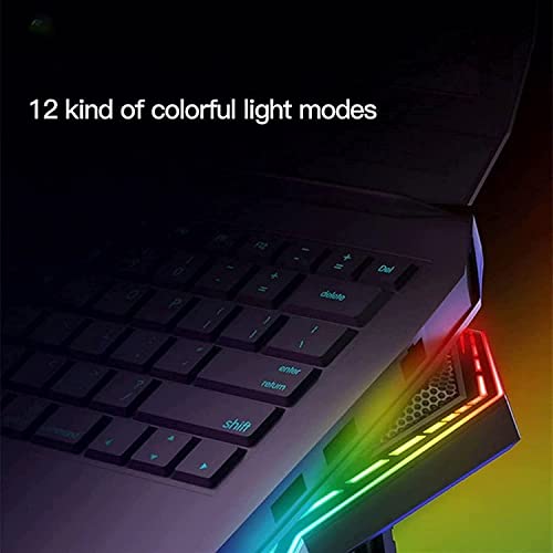 Laptop Cooling Pad, Laptop Cooler with 6 Quiet Led Fans for 15.6-17 Inch Laptop Cooling Fan Stand, Portable Ultra Slim USB Powered Gaming Laptop Cooling Pad (Color : Blue) - color: Blue