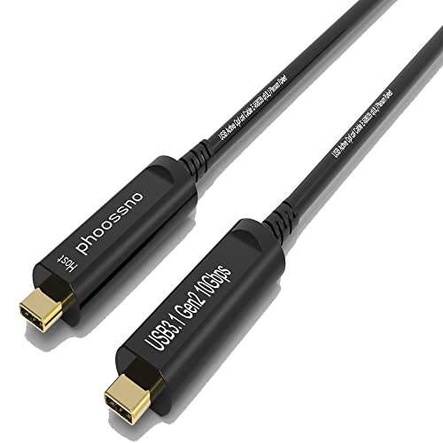 UL CMP Plenum Rated USB C to C Fiber Optical 3.2Cable 10Gbps 33FT Compatible with Microsoft Azure Logitech Camera Aver &Vaddio & Barco ClickShare Touch Screen Kinect Intel RealSense - size: CMP 10M C-C Straight 180℃
