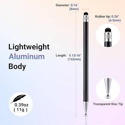 LINFANC 10Pcs 2-in-1 Stylus Pen for Touchscreen Stylus Pen for iPad Pencil | High Precision & Sensitivity, Aluminum Body, Suitable for iPad/iPhone/Switch/Android Tablets/Smartphones & All Touch Screens