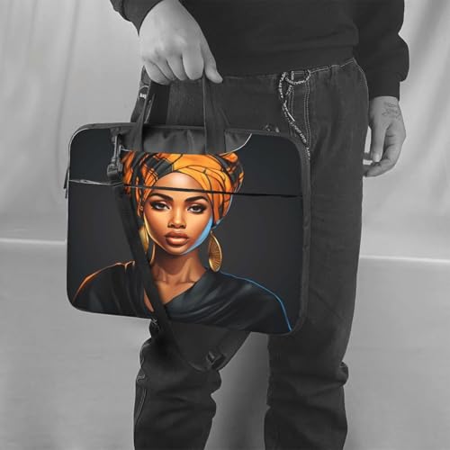 Laptop Bag Case African Women Computer Messenger Shoulder Bag Laptop Sleeve Briefcase - size: 15.6 inch