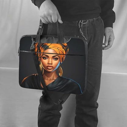Laptop Bag Case African Women Computer Messenger Shoulder Bag Laptop Sleeve Briefcase - size: 15.6 inch