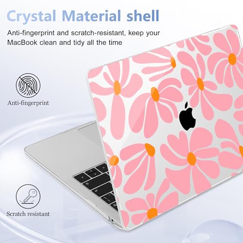 May Chen Compatible with MacBook Air 13 inch Case 2022 2021, 2020-2018 Release Model: M1 A2337 A2179 A1932, Plastic Hard Shell Case Cover for Mabook Air 13 inch with Retina Dispaly, Groovy Flower - color: Groovy Flower