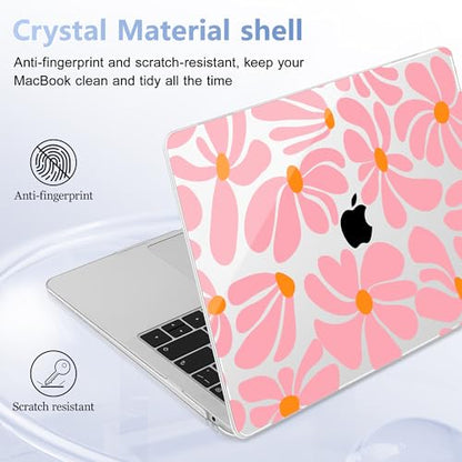May Chen Compatible with MacBook Air 13 inch Case 2022 2021, 2020-2018 Release Model: M1 A2337 A2179 A1932, Plastic Hard Shell Case Cover for Mabook Air 13 inch with Retina Dispaly, Groovy Flower - color: Groovy Flower