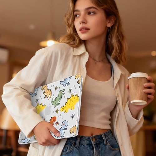 May Chen for MacBook Neo Case 13 inch 2026 | 100% Match Official Color | Pattern Printing, Anti-Crack & Scratch & Fingerprint | Protective Hard Shell Cases Laptop Model A3404 - Dinosaurs Cartoon - color: Dinosaurs cartoon
