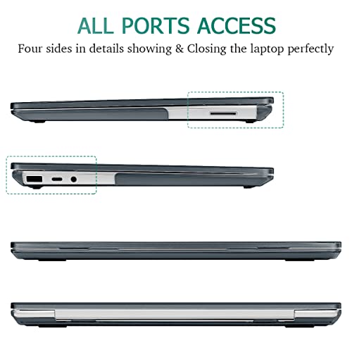 May Chen Compatible with Microsoft Surface Laptop Go 3 Go 2 Go 1 12.4 Inch Model 1943 2013 (2023 2022 2020 Release), Plastic Hard Shell Case with Screen Protector + Keyboard Cover, Crystal Black - color: Crystal Black