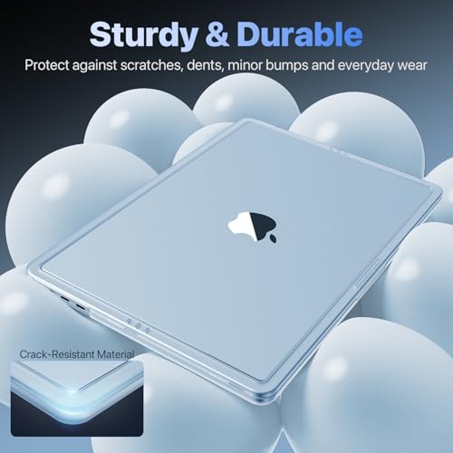 Soonjet for MacBook Air 15 inch Case M5 M4 M3 M2 2026-2023 Mac Laptop Cover | Anti Crack, Matte Sky Blue Clear, Color Match, Fingerprint & Scratch Resistant, Protective Hard Shell, Ultra Thin & Light - color: Sky Blue Clear