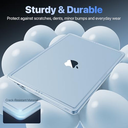 Soonjet for MacBook Air 15 inch Case M5 M4 M3 M2 2026-2023 Mac Laptop Cover | Anti Crack, Matte Sky Blue Clear, Color Match, Fingerprint & Scratch Resistant, Protective Hard Shell, Ultra Thin & Light - color: Sky Blue Clear