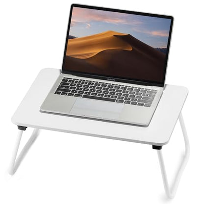 FISYOD Foldable Lap Desk, Laptop Bed Desk, Portable Bed Table, Laptop Stand for Bed & Couch, Lightweight & Mini - White - color: White