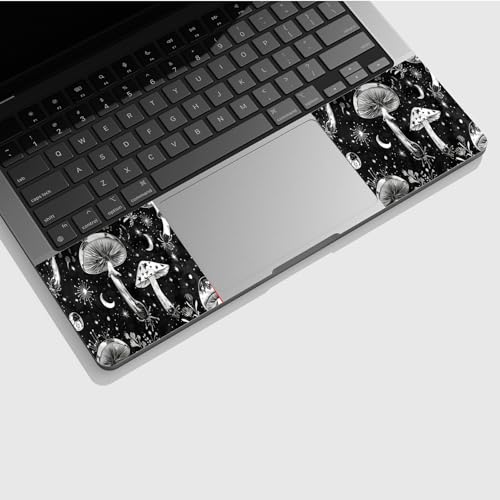 Universal Laptop Skin Sticker with 2 Wrist Pad Skins, Waterproof Scratch Resistant Vinyl Laptop Cover Decal, Cut to Fit for 11–15.6 Inch MacBook HP Dell Lenovo, Mushroms Night - color: Mushroms Night