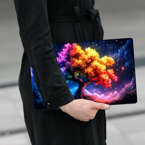 Laptop Skin Sticker Decal 12" 13" 13.3" 14" 15" 15.6",Waterproof Scratch Resistant Vinyl,Reusable Easy to Apply,for MacBook HP Dell Notebooks Netbooks Laptop,2 Wrist Pads,Colorful Tree - color: Colorful Tree