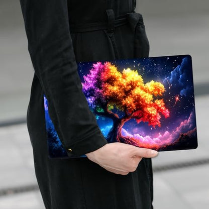 Laptop Skin Sticker Decal 12" 13" 13.3" 14" 15" 15.6",Waterproof Scratch Resistant Vinyl,Reusable Easy to Apply,for MacBook HP Dell Notebooks Netbooks Laptop,2 Wrist Pads,Colorful Tree - color: Colorful Tree