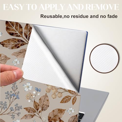 SUPERDANT Brown Wildflowers Laptop Skin Sticker Decal Leaf Universal Laptops Notebook Skin Sticker 12 13 13.3 14 15 15.4 15.6 Inches Vinyl Laptop Cover Stickers Removable Waterproof Notebook Protector - style: Brown Wildflowers