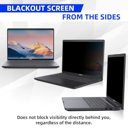 ZOEGAA 4-way 360° Laptop Privacy Screen 14 inch 16:10 Aspect Ratio. | Screen Size is 12 in Wide and 7.5 in High; Removable; Compatible With HP Dell Lenovo Samsung Thinkpad; - size: 14 in 16:10