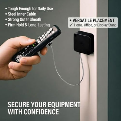 6 Pack 6.5ft Retractable Remote Control Safety Lock Tether, Remote Finder Lanyard with Adjustable Locking Leash for TV Remote, Gaming Controller, Tablet – Keep Remote Secure Within Reach