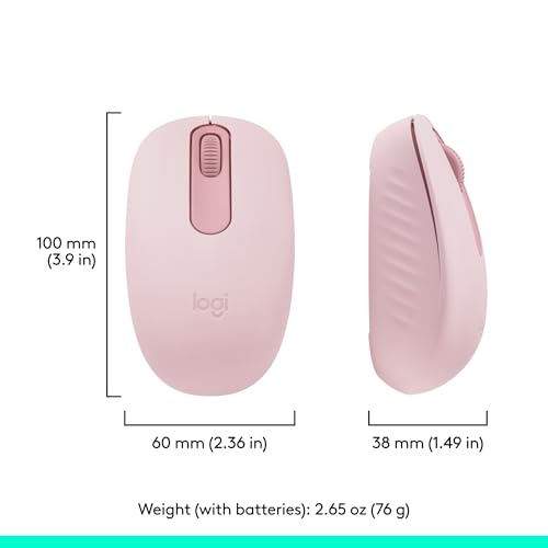 Logitech M196 Compact Ambidextrous Bluetooth Wireless Mouse - Rose | Bluetooth connectivity, no USB receiver, quiet clicks, 3 non-customizable buttons, 12-month battery life, PC Mac compatible - color: Rose