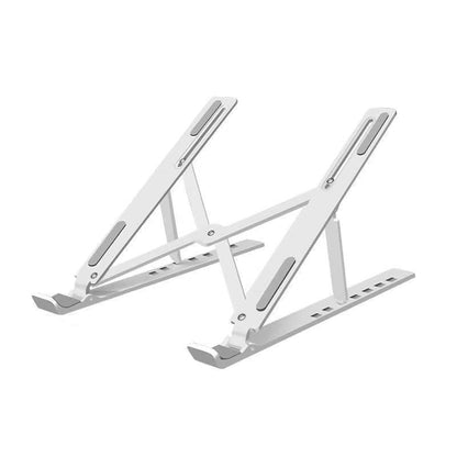 Adjustable Laptop Stand for Desk, Foldable Aluminum Laptop Holder with Cooling Design, Portable Laptop Riser for MacBook, Notebook, Tablet (White) - color: White