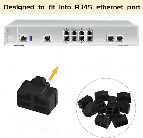 20Pcs Silicone RJ45 Anti-Dust Covers - Black, Dust-Proof, Compatible with Computer, Router, Switch, TV RJ45 Ports - size: RJ45