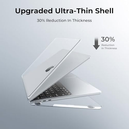 EooCoo Compatible with MacBook Air 13 inch Case M5 2026-2022 M4 M3 M2 A3449 A3240 A3113 A2681, Fit Like a Glove, Scratch Resistant Protective Hard Shell Cover for Mac Air 13.6", Crystal Clear - color: Crystal Clear, size: MacBook Air 13.6 inch