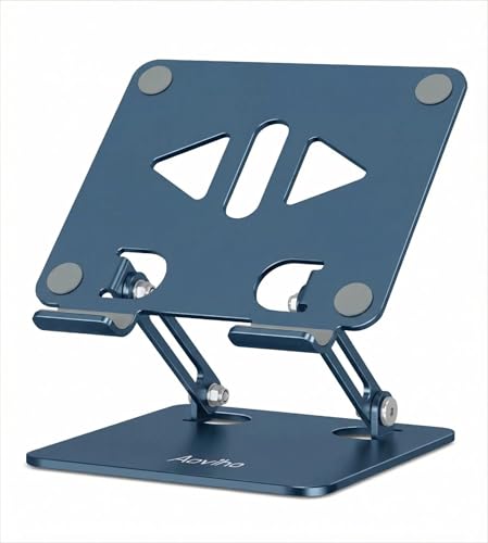Aoviho Tablet Stand for Desk,Adjustable Tablet Holder,Navy Blue | Stable Aluminum Design, Fits iPad Pro/Air/Mini & Samsung Tablets, Adjustable Viewing, Ideal for Office & Home - color: Navy Blue