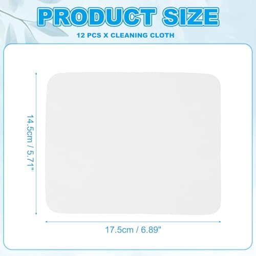 PATIKIL Glasses Cleaning Cloth 6.9" x 5.7", 12 Pcs Microfiber Eyeglasses Cleaner Cloths Soft Suede Wipe Screen for Camera Len Eyeglass Screens Phones Smart Devices, White - color: White, size: 6.9" x 5.7"
