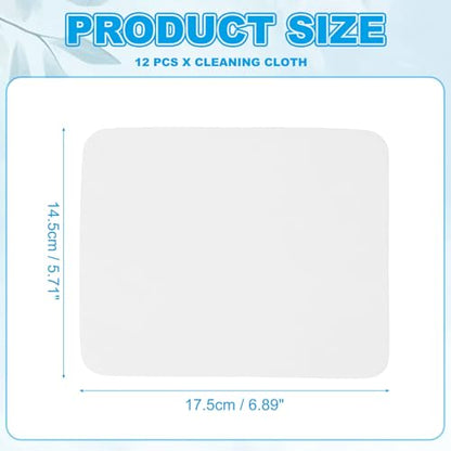 PATIKIL Glasses Cleaning Cloth 6.9" x 5.7", 12 Pcs Microfiber Eyeglasses Cleaner Cloths Soft Suede Wipe Screen for Camera Len Eyeglass Screens Phones Smart Devices, White - color: White, size: 6.9" x 5.7"