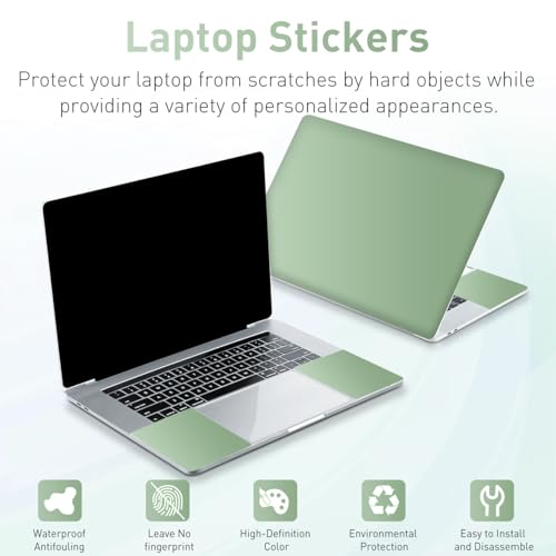 15-15.6 inches Netbook Laptop Skin Sticker Decal Reusable Cover Protector for 11.6 12 13 13.3 14 15 15.4 Notebook Chromebook Easy to Apply and Remove, Scratch-Resistant Waterproof I Pale Bean Green - color: Pale Bean Green