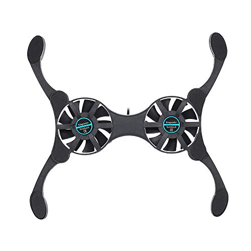 QUZHI Mini Portable Folding Foldable USB Dual Fan Cooler Cooling Pad for PC Laptop Notebook 7