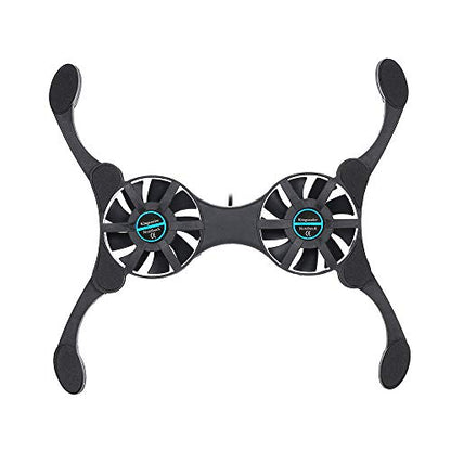 QUZHI Mini Portable Folding Foldable USB Dual Fan Cooler Cooling Pad for PC Laptop Notebook 7