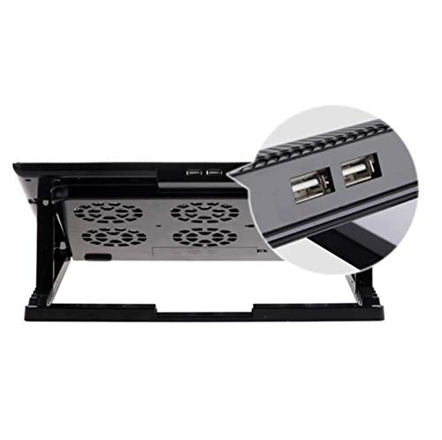 Laptop Cooling Pad Notebook Stand 6 Fans Cooler Fits 17 Inches for Laptop PC Computer USB Fan Cooling Pad (Color : Blue) (Black) - color: Black,Blue