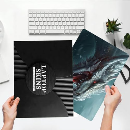 Universal Laptop Skin Sticker with 2 Wrist Pad Skins, Waterproof Scratch Resistant Vinyl Laptop Cover Decal, Cut to Fit for 11–15.6 Inch MacBook HP Dell Lenovo, Ferry Dragon - color: Ferry Dragon