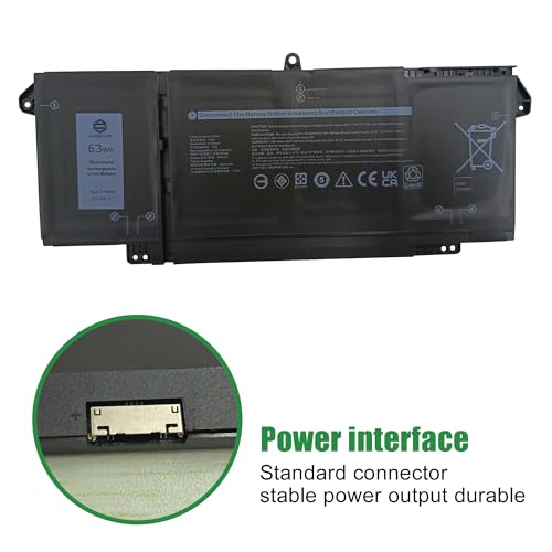 7FMXV CPX-1PP63 63Wh Laptop Battery Replacement for Dell Latitude 5320 7320 7420 7520 P138G P138G001 P139G P139G001 P133G P134G P135G P136G P110F Series 0TN2GY TN2GY 04M1JN 4M1JN 1PP63 15.2V - size: 12.1*5.1*1.0inch 7FMXV