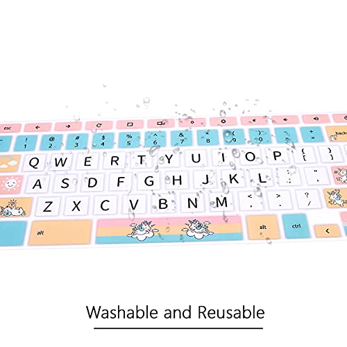 Keyboard Cover for Samsung Chromebook 4 3 XE310XBA XE500C13 XE501C13 11.6"/Chromebook 4 15.6" XE350XBA/Chromebook 2 XE500C12/Chromebook Plus V2 2-in-1 XE520QAB XE521QAB 12.2 inch,Cartoon Unicorn