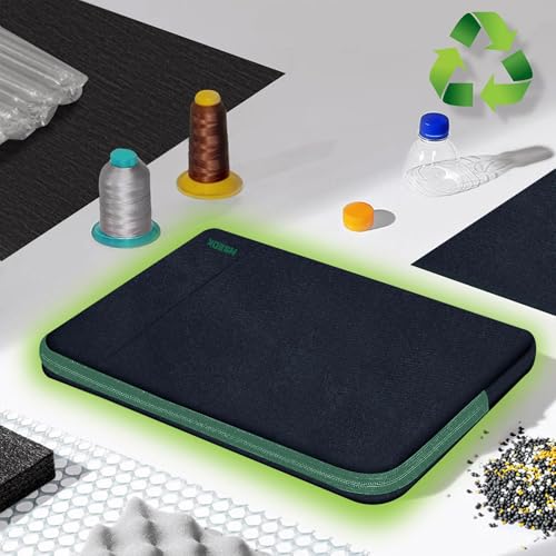 Hseok Laptop Case 13.3 14 inch Sleeve with Additional Case Compatible with MacBook Pro/Neo 14 inch M5/M4/M3/M2/M1 All Model of 13.3 Inch Mac Air/Pro, XPS 13 14 and More 13.3"-14" Notebooks,Bk-Green - color: Black-green