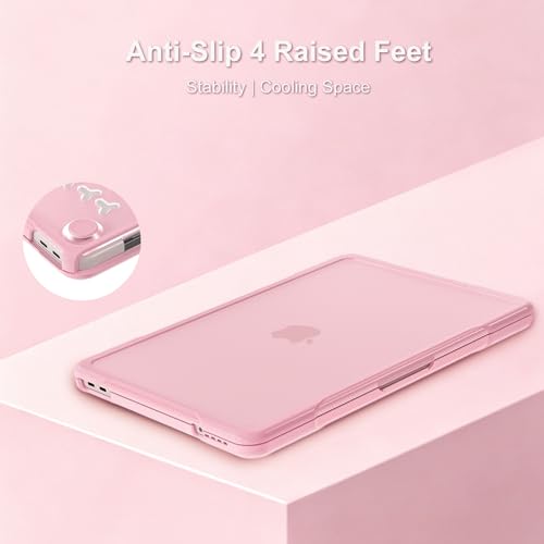 MOSISO Compatible with MacBook Neo Case 13 inch 2026 A3404 A18 Pro Chip | Anti-Crack Cover Protective Hard Shell Case with Shock-Absorbing TPU Bumper, Blush - color: Blush
