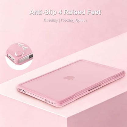 MOSISO Compatible with MacBook Neo Case 13 inch 2026 A3404 A18 Pro Chip | Anti-Crack Cover Protective Hard Shell Case with Shock-Absorbing TPU Bumper, Blush - color: Blush