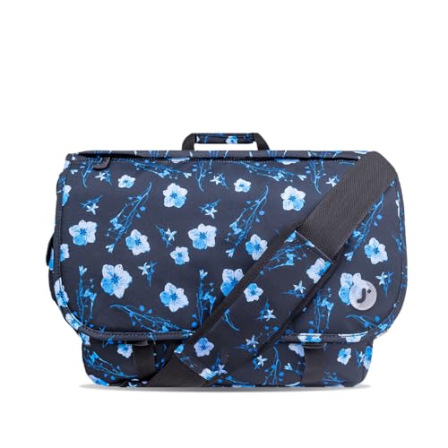 J World New York Thomas Laptop Messenger Bag for Women & Men. Kids Computer Bookbag - color: Night Bloom