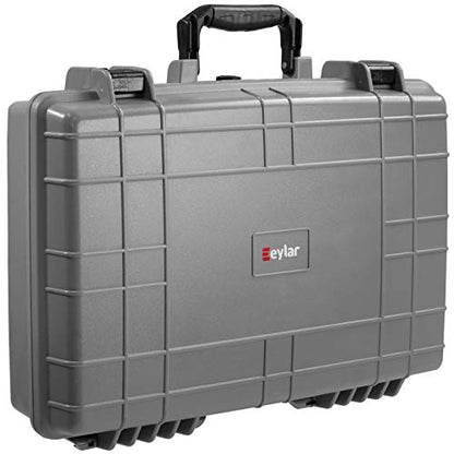 Eylar Medium 20" Protective Hard Case for Laptops, Cameras, Tools, and Equipment with IP67 Waterproof, Shock Resistant, and Customizable Foam Inserts (Gray) - color: Gray