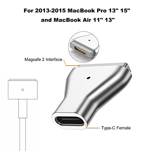 100W USB-C to MagSafe 2 (T-Tip) Power Adapter for MacBook Air 11" and 13" with Model A1435, A1465, A1466, MD223, MD224, MD231, MD232, MD711, MD712, MD760, MD761, MJVM2