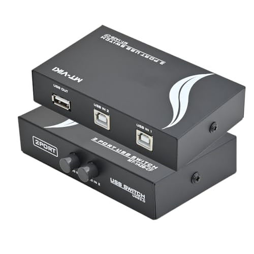 2 Port USB 2.0 Sharing Manual Switch Box Hub 2 PCS Share 1 USB Device for Printer Scanner Camera Keyboard (2 Port) - color: 2 Port