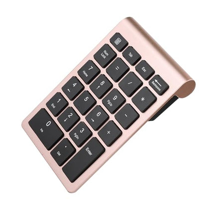 Numeric Keypad with Mice, 2.4G Number Pads and Mouse and USB Receiver Kit for PC Laptop, 22-Key | Number Lock | LED Indicator (Rose Gold) - color: Rose Gold