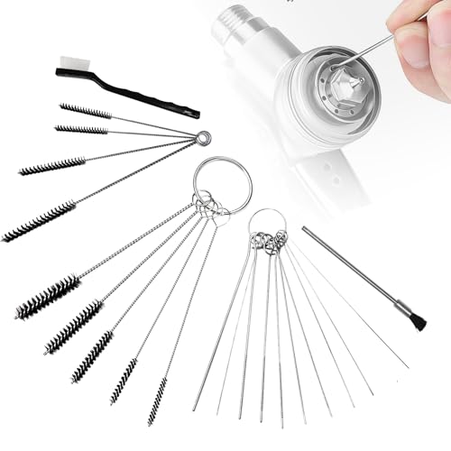 Set of Paint Gun Cleaning Kit, Dirt Jet Remove Cleaner, Airbrush Cleaning Kit with Nylon Mini Brushes & Needles for Clean Paint Spray Gun Torch Tattoo Equipment