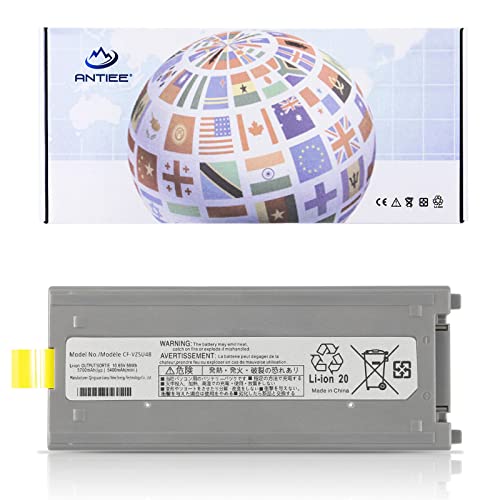 ANTIEE CF-VZSU48 Laptop Battery Replacement for Panasonic Toughbook CF-19 CF19 MK1 MK2 MK3 MK4 MK5 MK6 MK7 MK8 Series CF-VZSU48U CF-VZSU28 CF-VZSU48R CF-VZSU50 CF-VZSU58U 10.65V 58Wh - size: 6.1*2.3*0.8inch CF-19