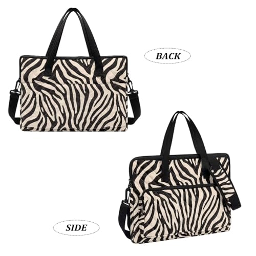 Laptop Sleeve, Laptop Cover with Adjustable Strap Computer Bag Tablet Notebook Sleeves Handbag Messenger Briefcase - color: Zebra Stripe