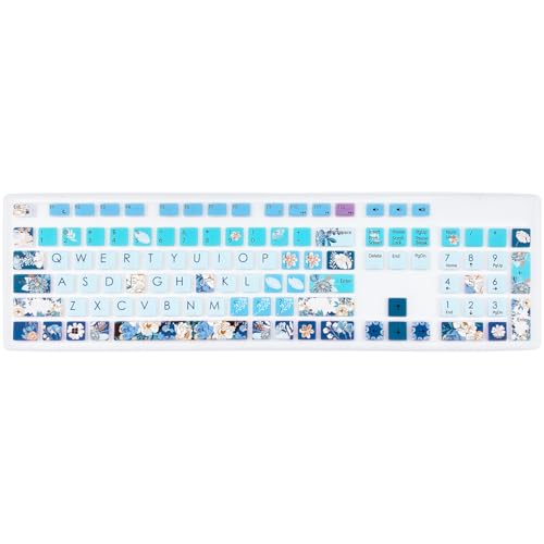 Keyboard Cover for Dell KM636 KB216 KB216t/d/p Keyboard, Dell Optiplex 3050 3240 5250 5460 7450 7050, Inspiron Desktop 3475 3477 3670 5400 5490 7700 7790,Peony - color: Peony