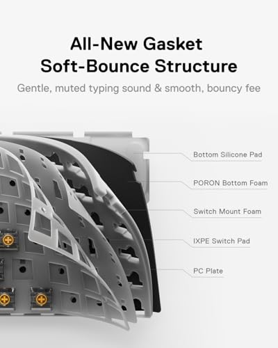 MelGeek O2 Wireless Low Profile Mechanical Keyboard | 75% Mac Layout | 3-Mode, RGB Backlit, Creamy Sound, PBT Keycaps, Pre-lubed Linear Switches | Hot-Swap Custom Keyboard with Mac/Windows/Linux