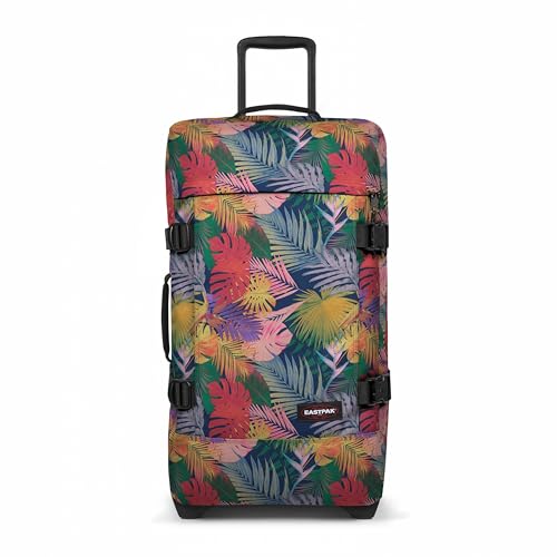 EASTPAK Tranverz M – 78L Medium Soft Sided Checked Luggage, Dual Compartments, TSA Lock, Compression Straps & Smooth Inline Wheels, Brize Retro Navy - color: Brize Retro Navy, size: 78 Liter Checked Bag