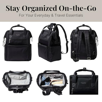 Baggallini Soho Backpack - Travel Laptop Backpack for Women - Lightweight Water-Resistant Luggage Bag, Black - color: Black Twill