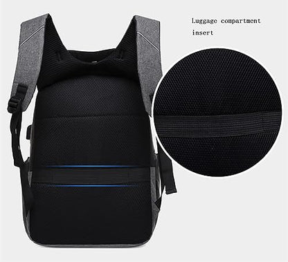 Men's Business Laptop Bag Multifunctional Rechargeable USB Backpack - color: Black